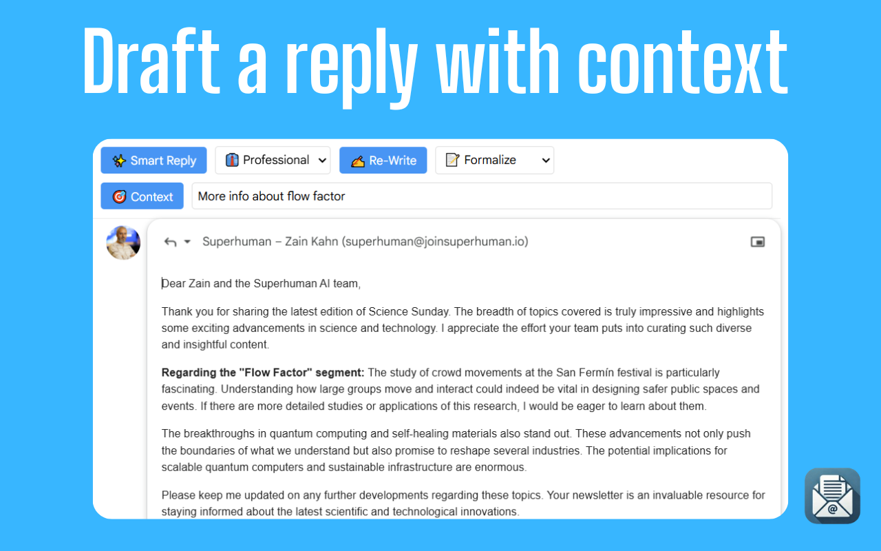 Reply feature